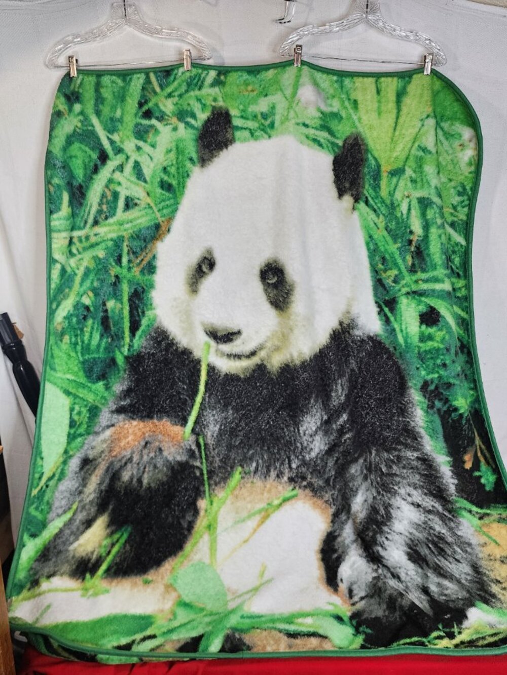 Unbranded Green White Black Brown SuperSoft Poly Fleece 45"x60" Panda Blanket - Picture 9 of 16